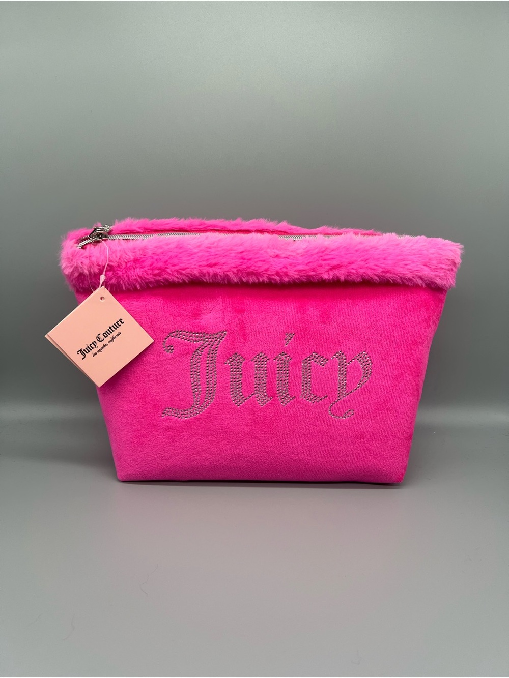 Juicy couture pink velour cosmetics bag